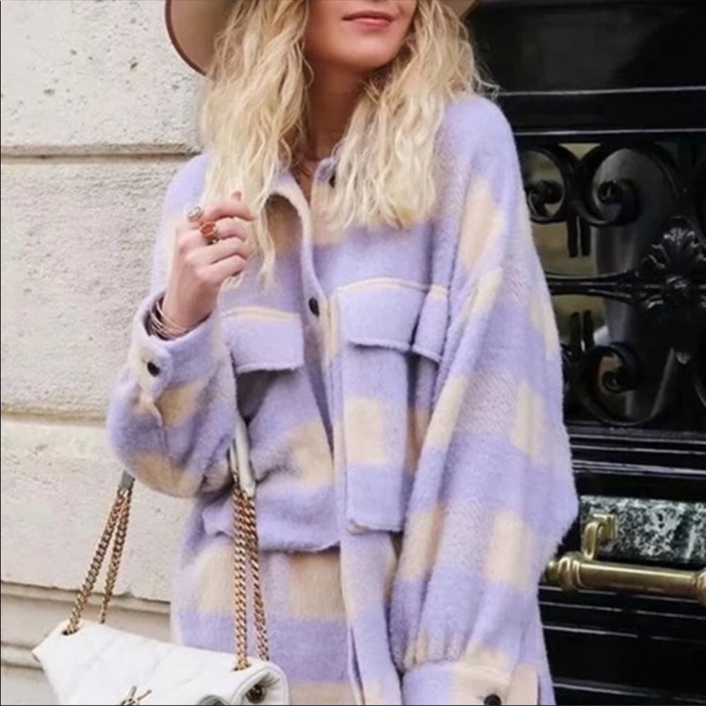 #29New Plaid Oversized Flannel shirt Jacket Shacket